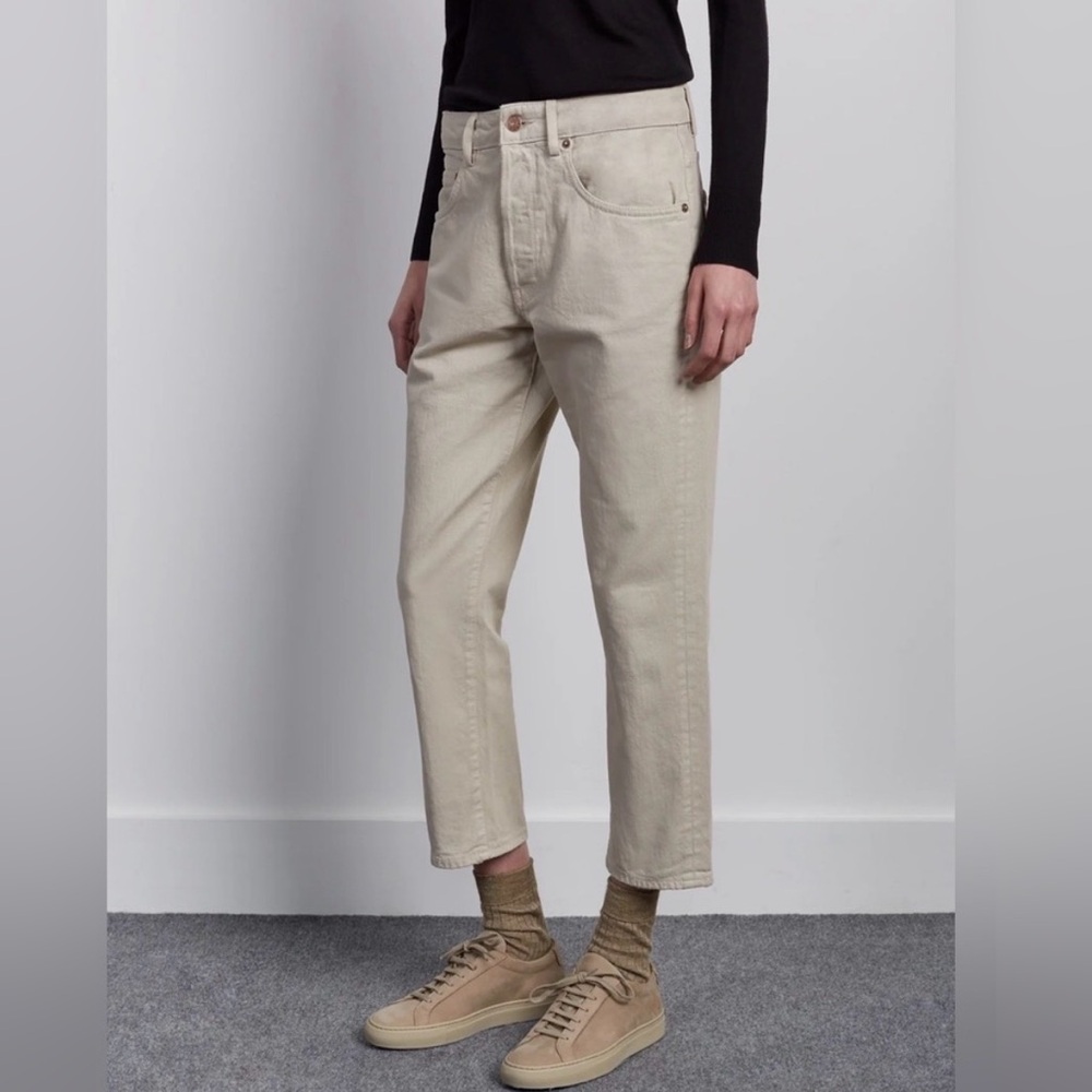 6397 Shorty Button Fly Jeans Cropped In Stone Wash Size 27